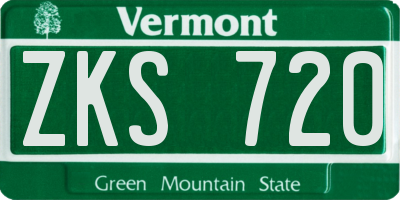 VT license plate ZKS720