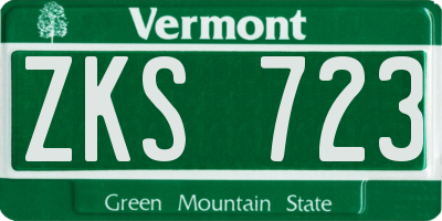 VT license plate ZKS723