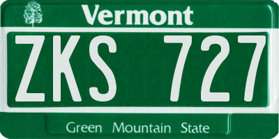 VT license plate ZKS727
