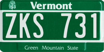 VT license plate ZKS731