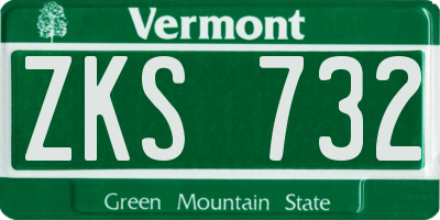 VT license plate ZKS732