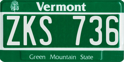 VT license plate ZKS736