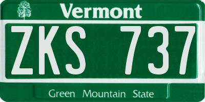 VT license plate ZKS737