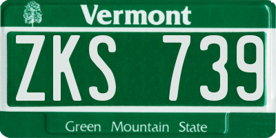 VT license plate ZKS739