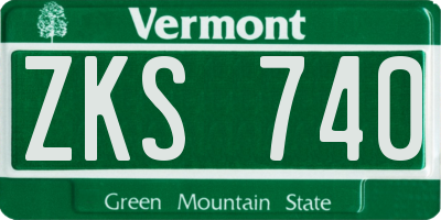 VT license plate ZKS740
