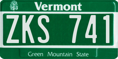 VT license plate ZKS741
