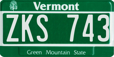 VT license plate ZKS743