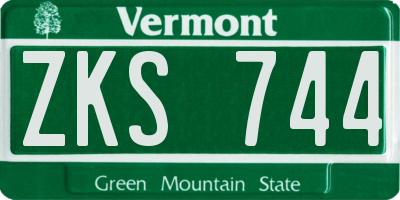 VT license plate ZKS744