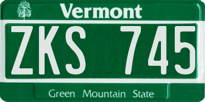 VT license plate ZKS745