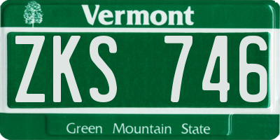 VT license plate ZKS746