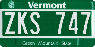 VT license plate ZKS747