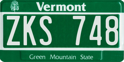 VT license plate ZKS748