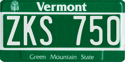 VT license plate ZKS750