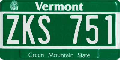 VT license plate ZKS751