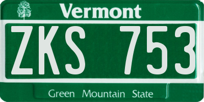 VT license plate ZKS753