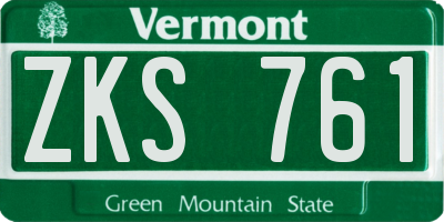 VT license plate ZKS761