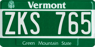 VT license plate ZKS765