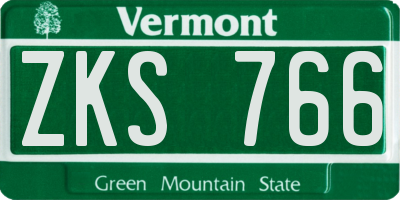 VT license plate ZKS766