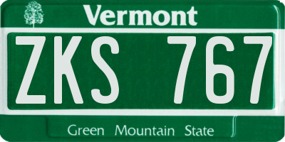 VT license plate ZKS767