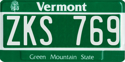 VT license plate ZKS769