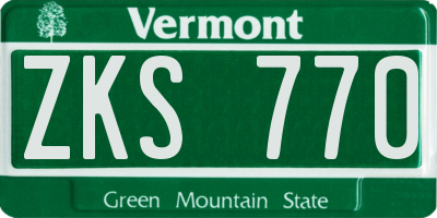 VT license plate ZKS770