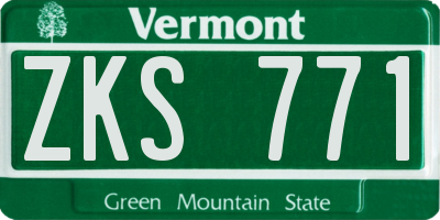 VT license plate ZKS771