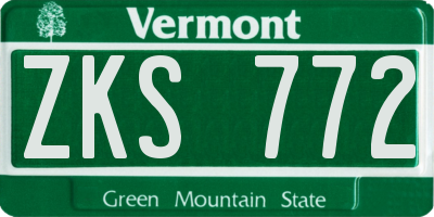 VT license plate ZKS772