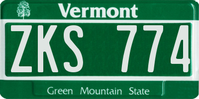 VT license plate ZKS774