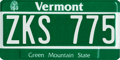 VT license plate ZKS775