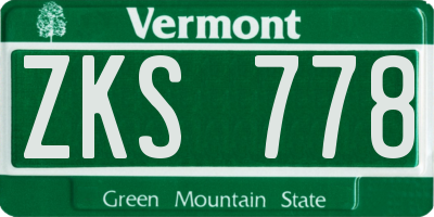 VT license plate ZKS778