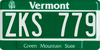 VT license plate ZKS779