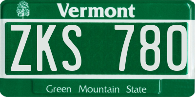 VT license plate ZKS780