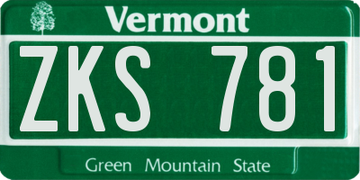 VT license plate ZKS781