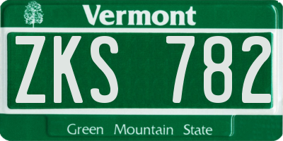 VT license plate ZKS782