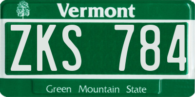 VT license plate ZKS784