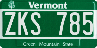 VT license plate ZKS785