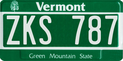 VT license plate ZKS787