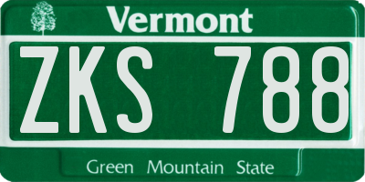 VT license plate ZKS788