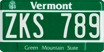 VT license plate ZKS789