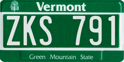 VT license plate ZKS791