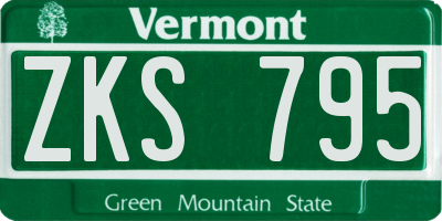 VT license plate ZKS795