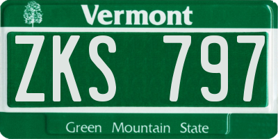 VT license plate ZKS797