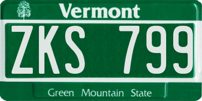 VT license plate ZKS799