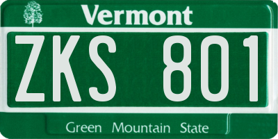 VT license plate ZKS801