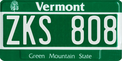 VT license plate ZKS808