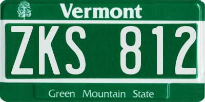VT license plate ZKS812
