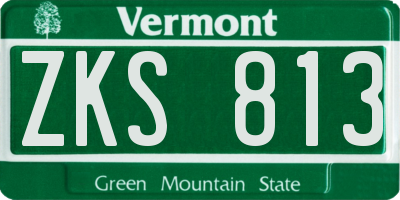 VT license plate ZKS813