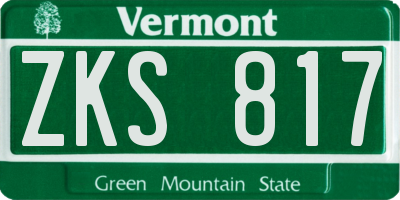 VT license plate ZKS817