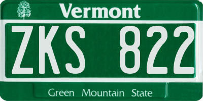 VT license plate ZKS822