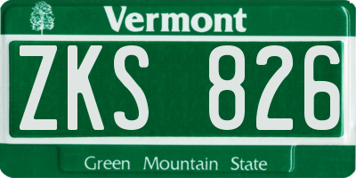VT license plate ZKS826